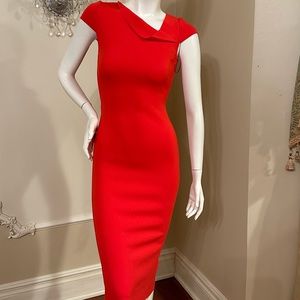 ROLAND MOURET RED DRESS SIZE  M Condition is "New with tag